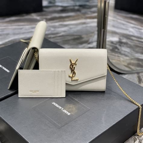 ysl wallet on chain white|YSL uptown wallet on chain.